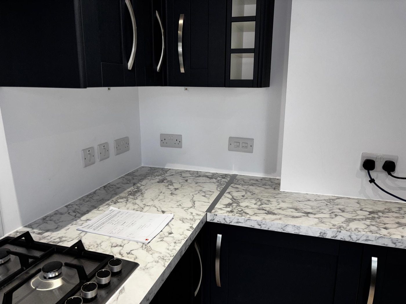 A kitchen refit wired by Ynot Renovate — sockets and lighting redone